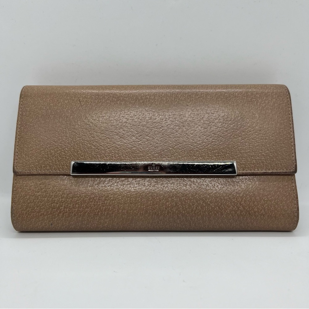 Gucci Wallet - Long Trifold in Tan Leather
